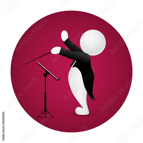 Conductor standing front music stand