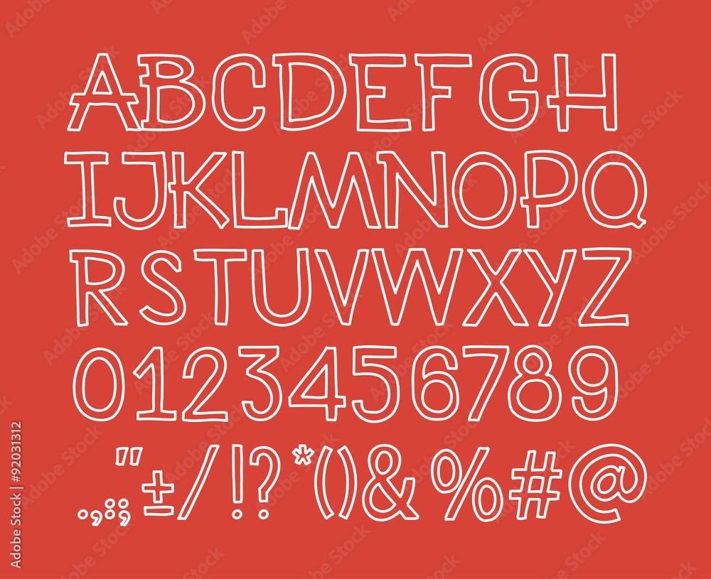 Hand drawin alphabet handwritting abc vector font. Type letters Stock ...