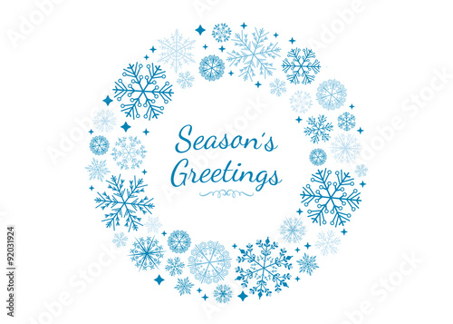 Holiday wreath made of vector snowflakes
