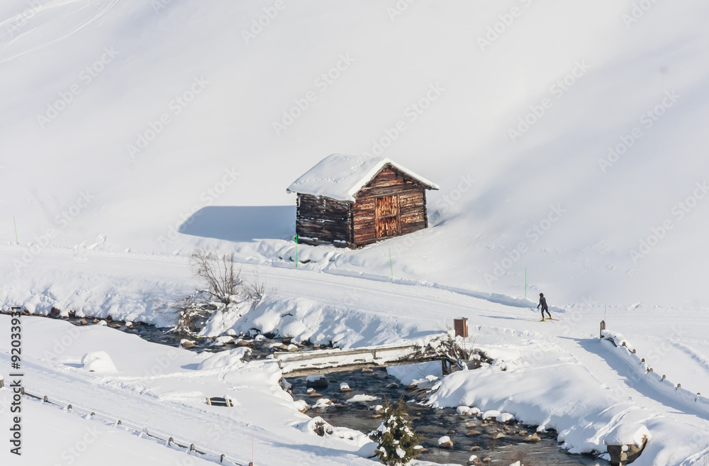 House in the mountains. Ski resort Livigno. Italy