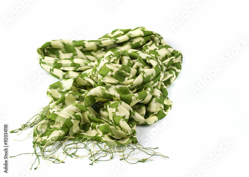 checked green scarf isolated
