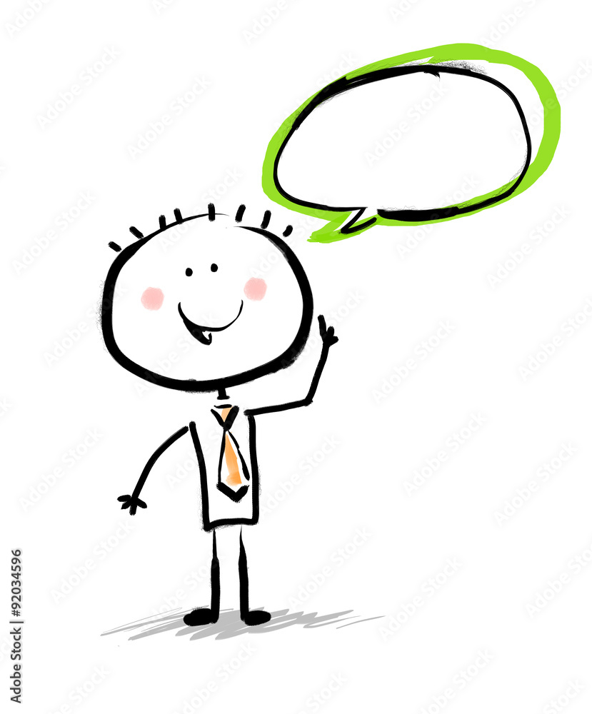 Stick man with speech bubble.Doodle stick figure.Business Man with speech bubble Stick man with speech bubble.Doodle stick figure.Business Man with speech bubble