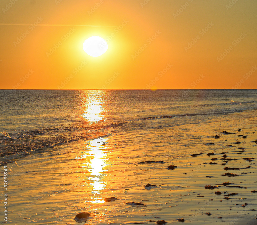 Strand Sonnenuntergang Stock-Foto | Adobe Stock