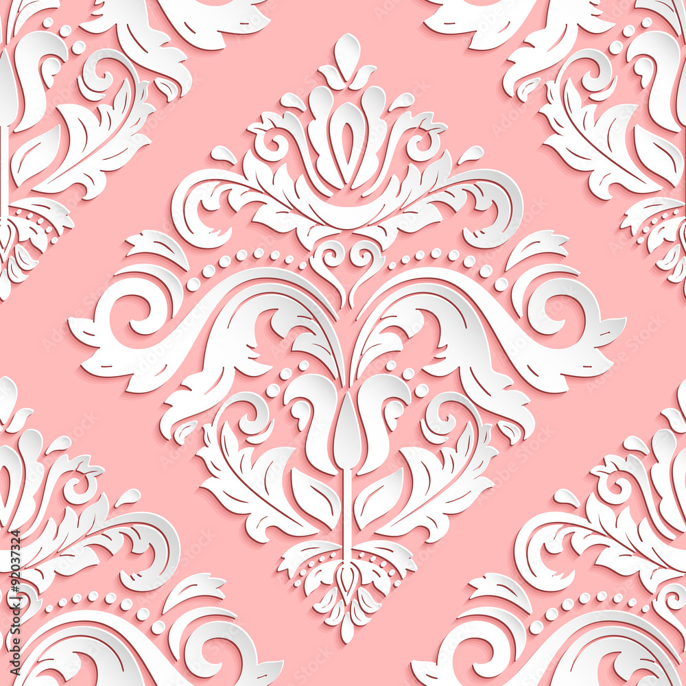 Seamless Oriental Pattern With 3D Elements Seamless Oriental Pattern With 3D Elements