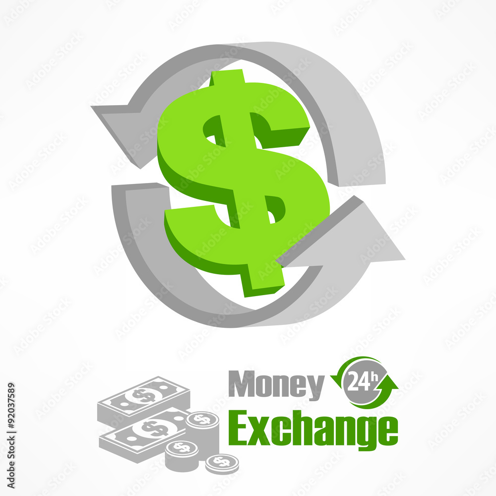 Dollar symbol with arrow in green, illustration Dollar symbol with arrow in green, illustration