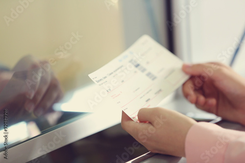 Airport Check-In Counters With Passengers