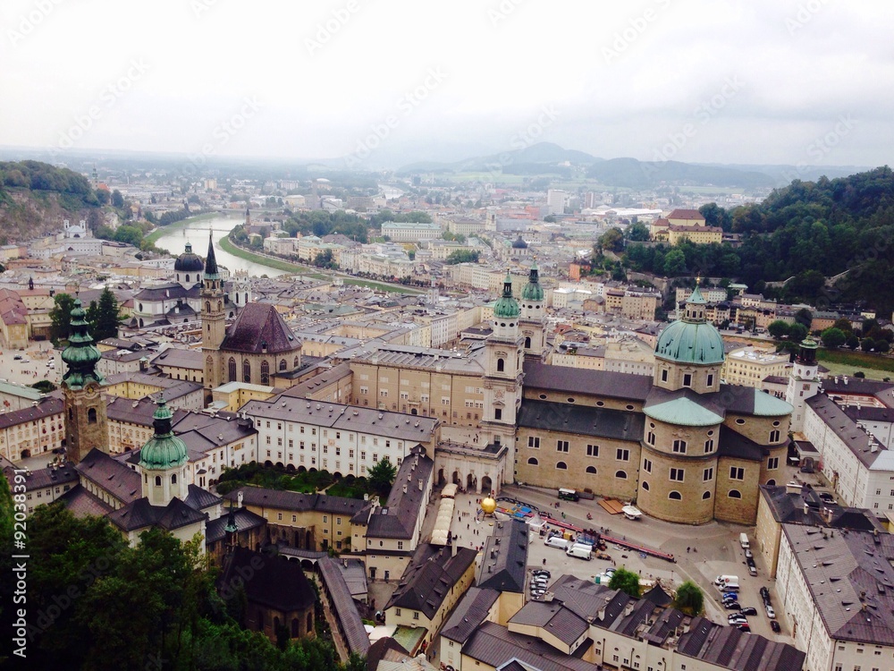 viewpoints of salzburg old town city austria
