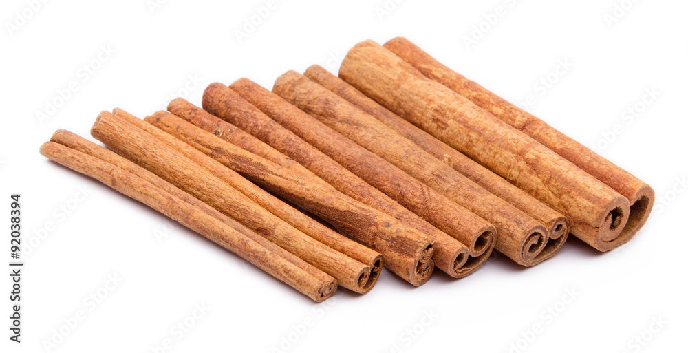 Cinnamon sticks  isolated on white background