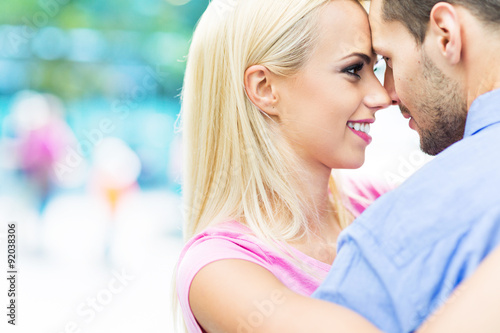 Happy young couple outdoors