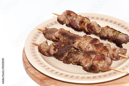 Grilled meat on a stick