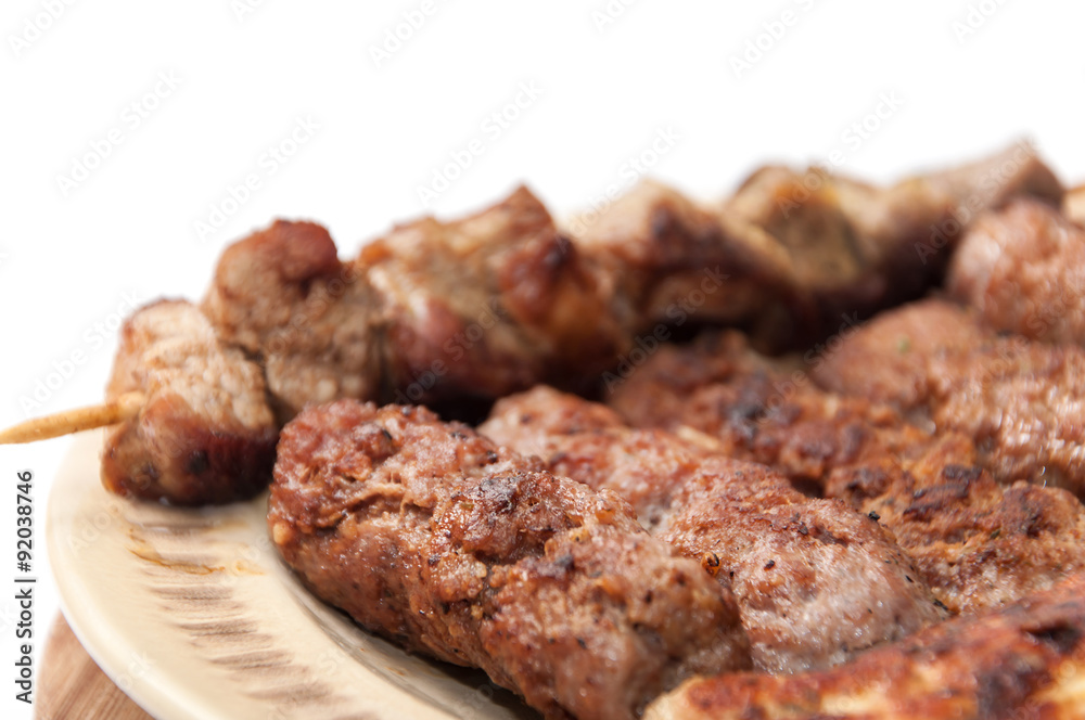 Beef kebabs of minced meat