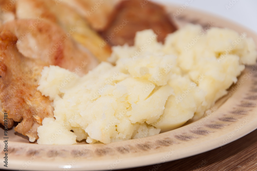 Grilled chicken white meat with mashed potato
