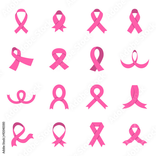 Canvas Print Pink ribbon icons