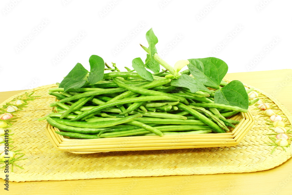 fresh green Black eye peas beans with plant in white background fresh green Black eye peas beans with plant in white background