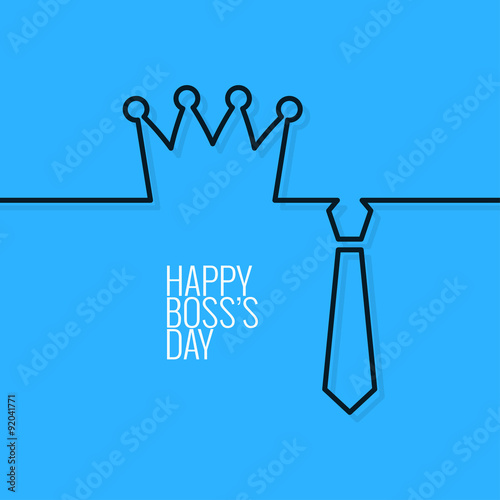boss day continuous line vector background
