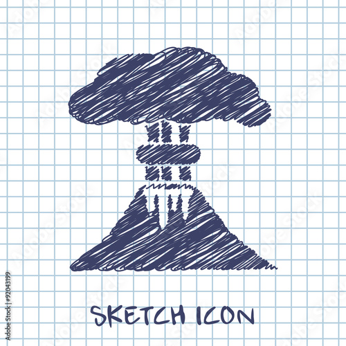 volcano mountain erupting icon