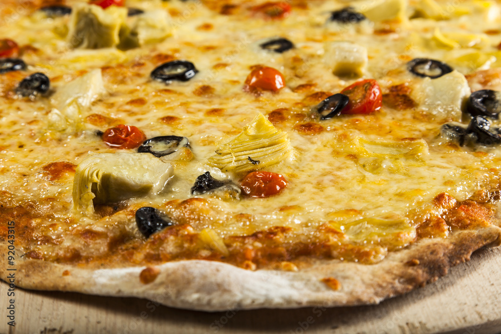 Pizza with artichokes Pizza with artichokes