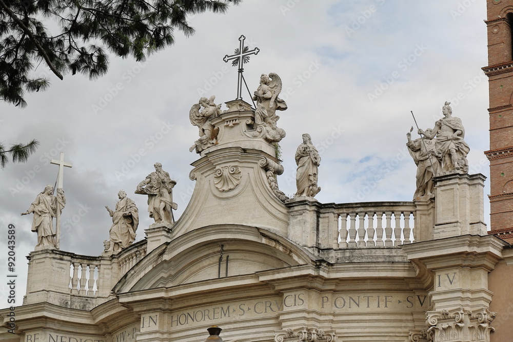 Rome, Italy. Details of the Basilica of the Holy Cross in Jerusa