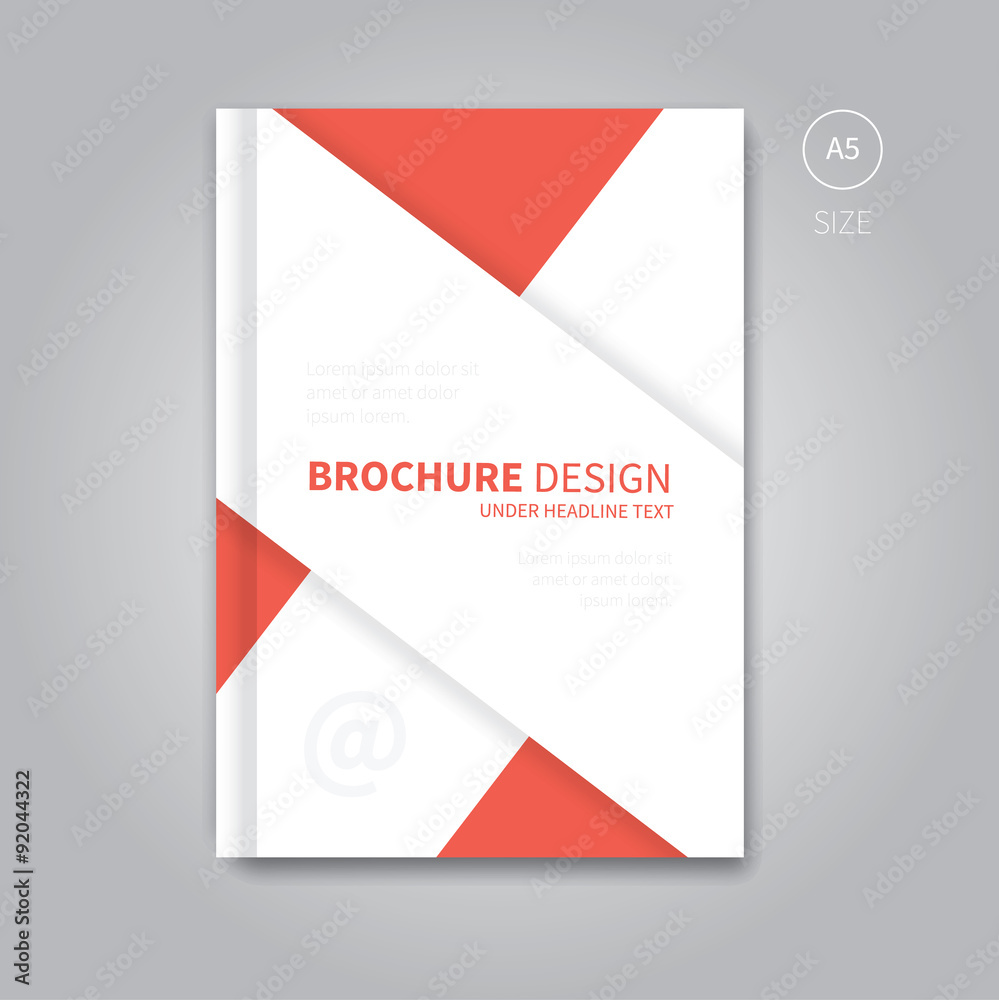 Vector brochure flyer template design a5 size / Modern red corporate concept for book or magazine Vector brochure flyer template design a5 size / Modern red corporate concept for book or magazine