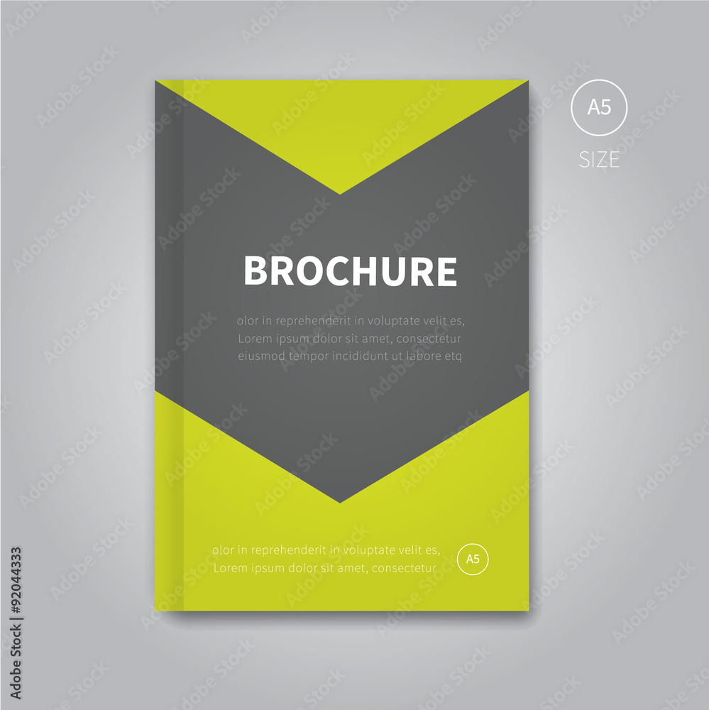 Vector brochure flyer template design a5 size / Trendy green layout concept  for book or magazine Stock Vector | Adobe Stock