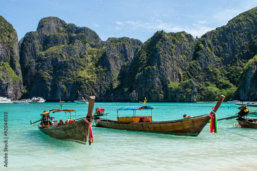 Two tradition Thailand boats at Khao Phing Kan islands