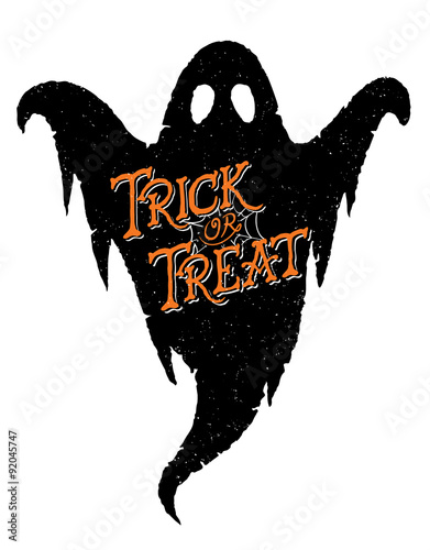Ghost Trick or Treat Illustration