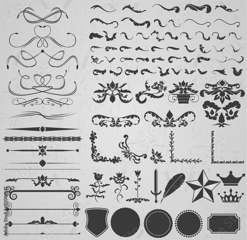 MEGA COLLECTION VINTAGE LABEL FRAME RETRO PAGE ELEMENT SET TWO