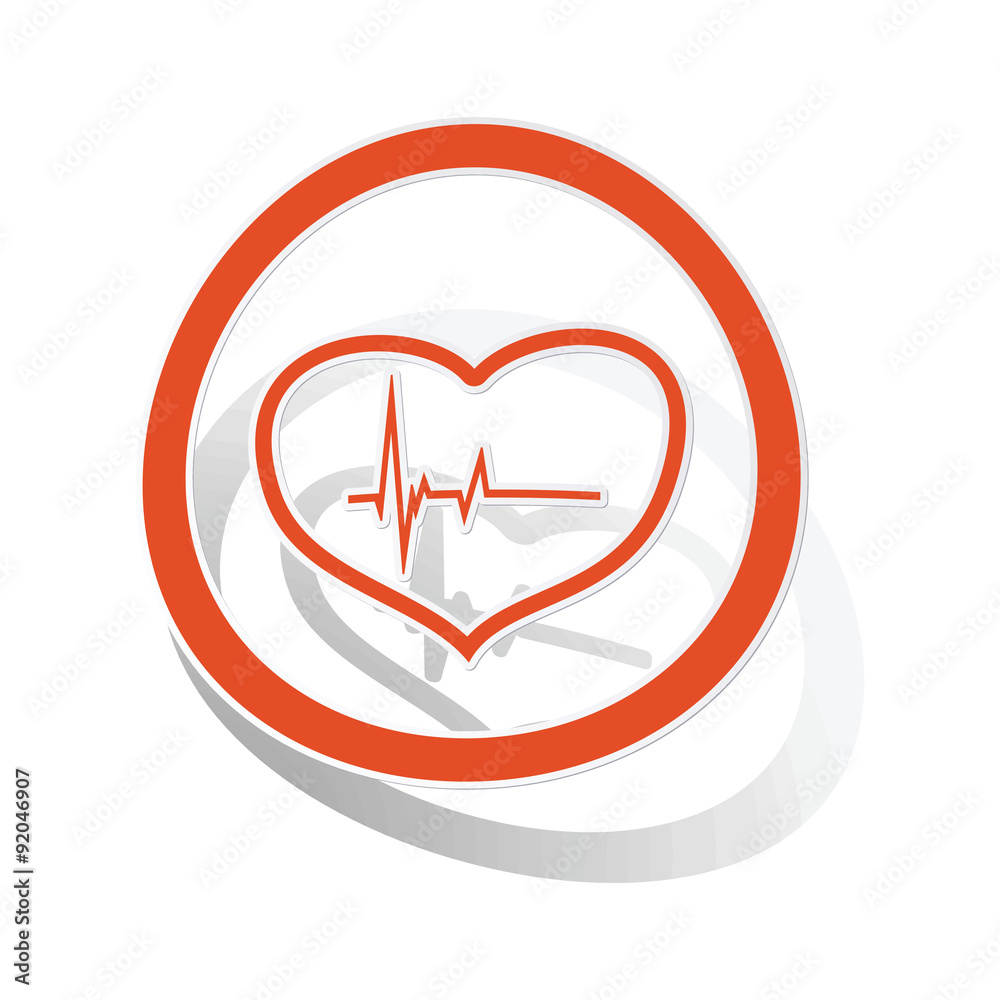 Cardiology sign sticker, orange Cardiology sign sticker, orange
