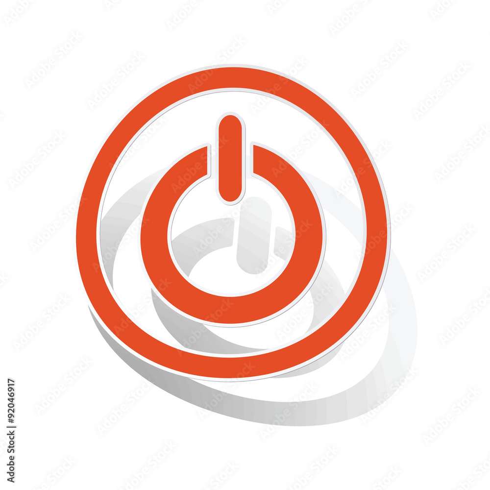 Power sign sticker, orange Power sign sticker, orange