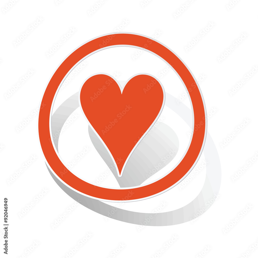 Hearts sign sticker, orange Hearts sign sticker, orange