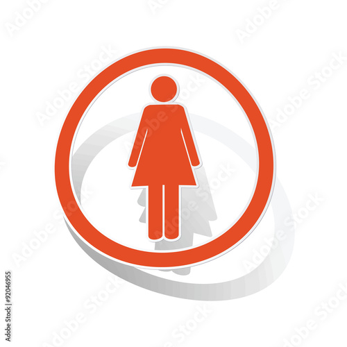 Woman sign sticker, orange