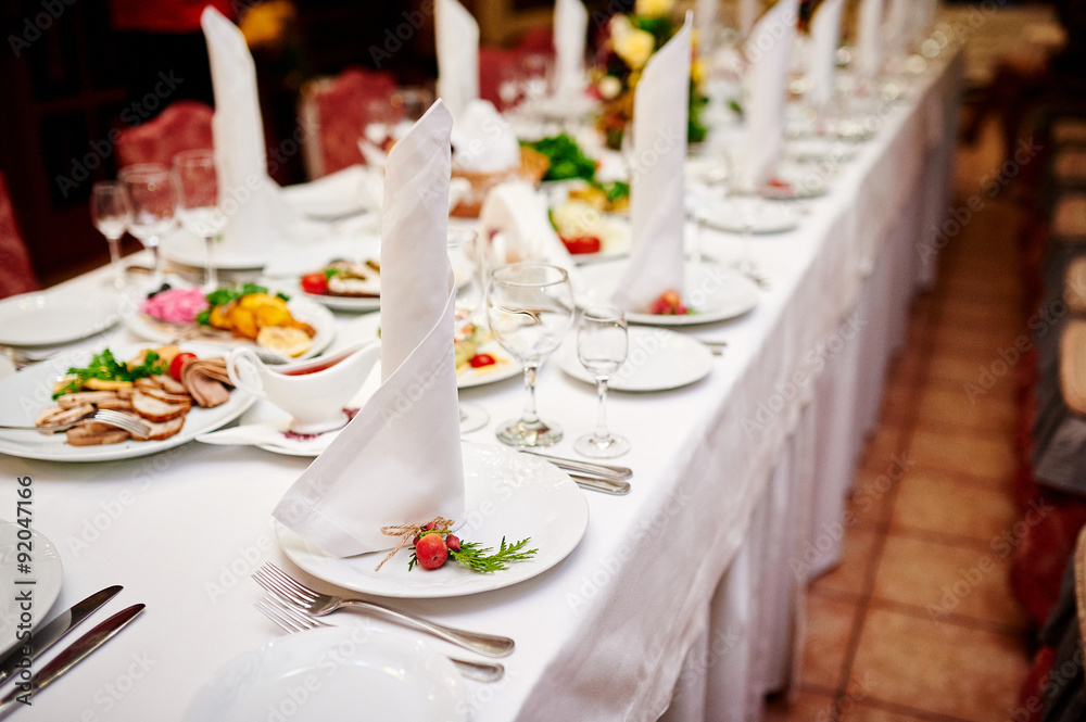 served wedding table wedding banquet