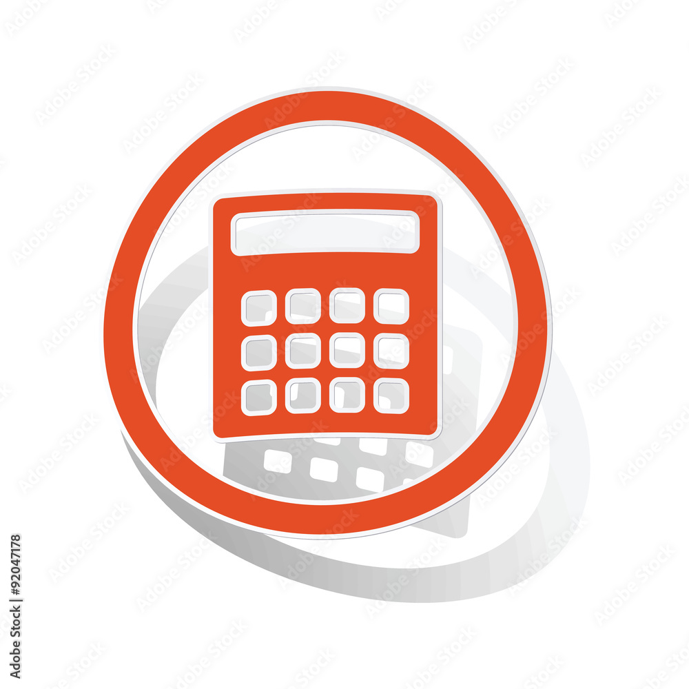 Calculator sign sticker, orange Calculator sign sticker, orange