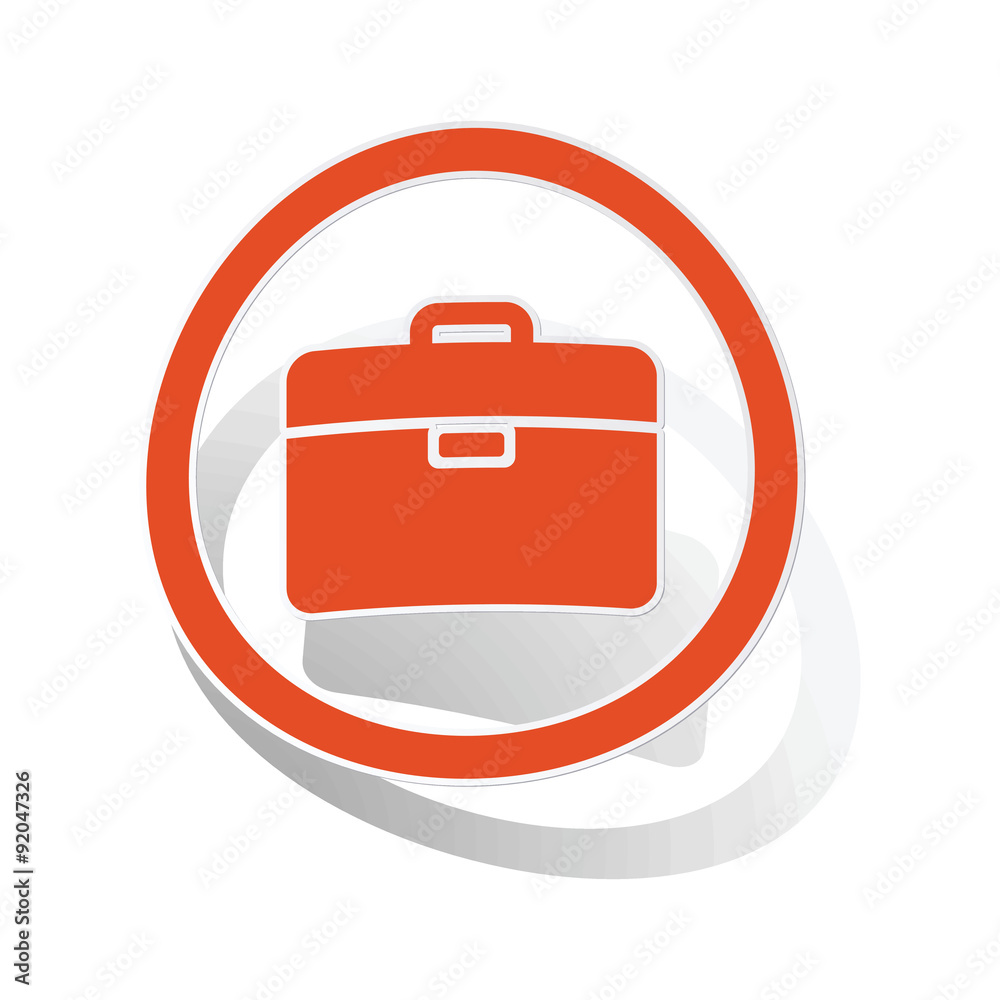 Briefcase sign sticker, orange Briefcase sign sticker, orange