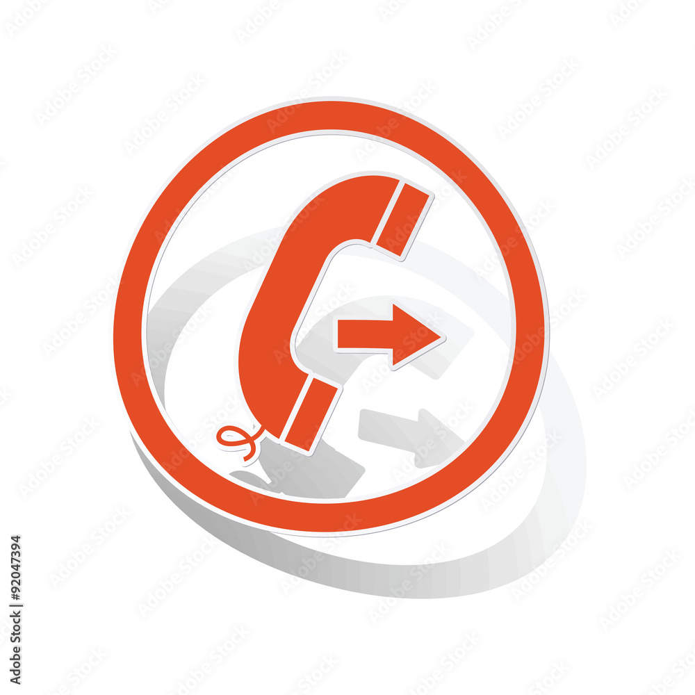 Outgoing call sign sticker, orange Outgoing call sign sticker, orange