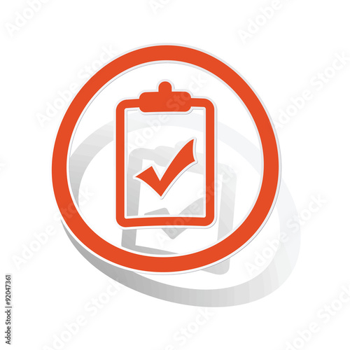Positive result sign sticker, orange