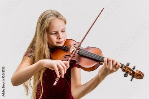 Blonde girl with violin