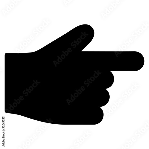 Index Finger flat black color icon photo