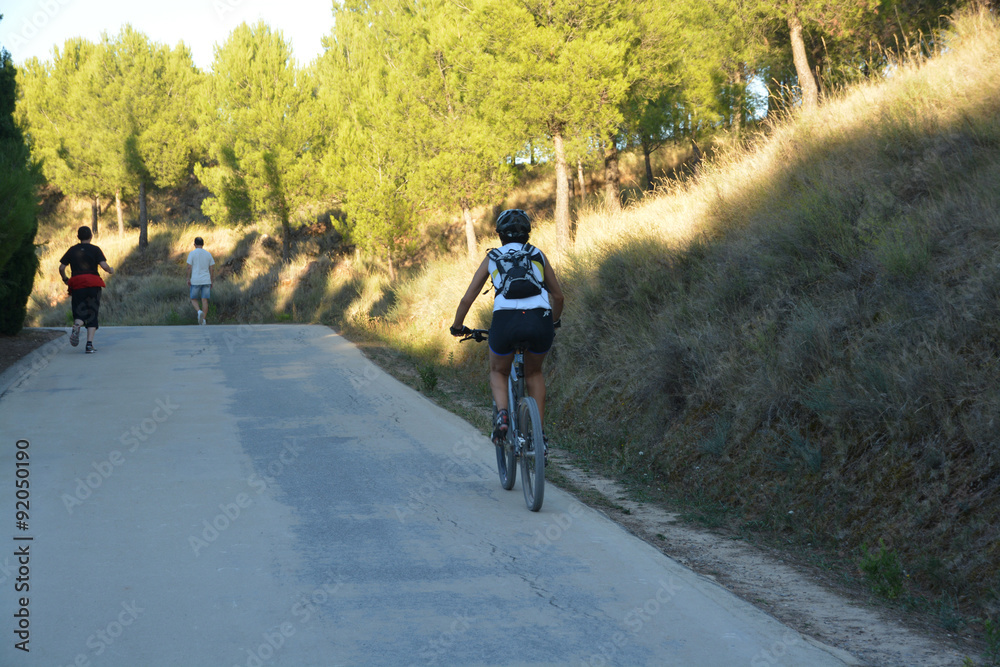 Fototapeta premium ruta en bicicleta por el campo