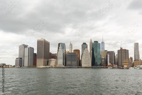New York City downtown Manhattan buildings skyline