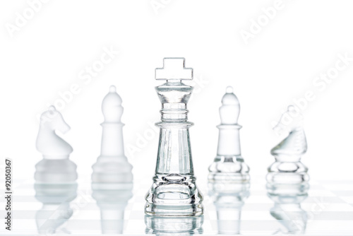 Fotografía Corporate strategy Business Choice, transparent glass Chess grou