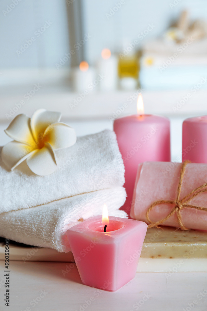 Spa treatments on light background