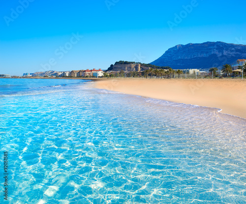Denia beach in Alicante in blue Mediterranean