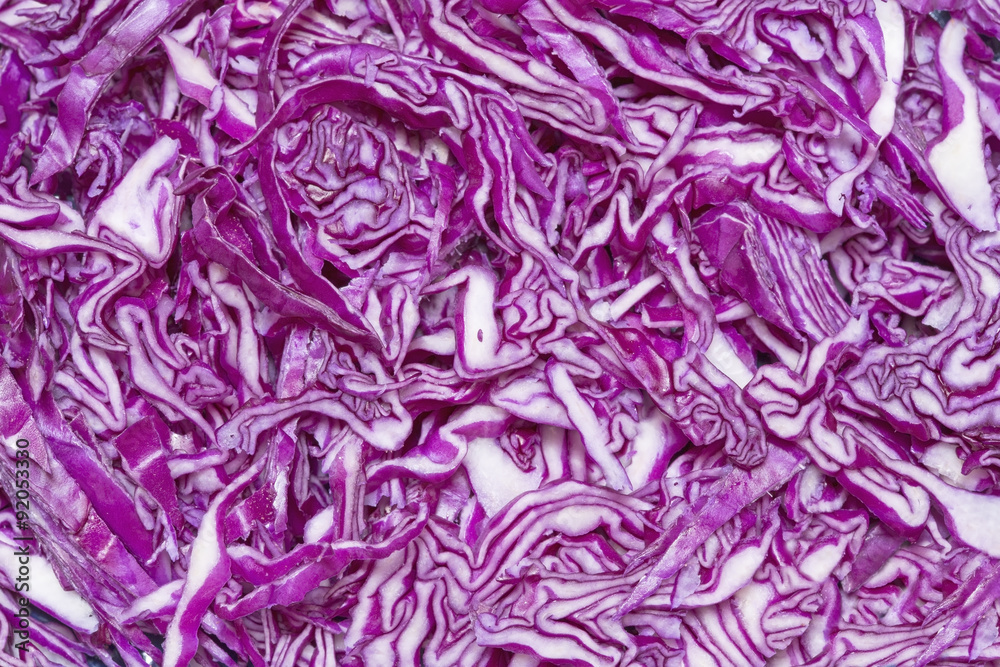 Sliced red cabbage Sliced red cabbage