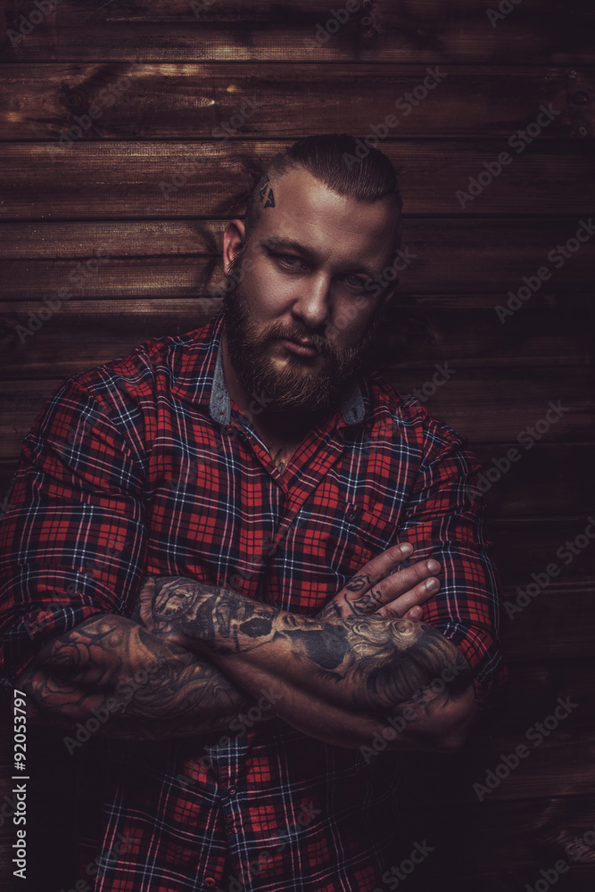 Portrait of serious brutal man. Portrait of serious brutal man.