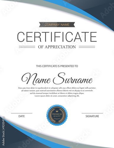 Vector certificate template.