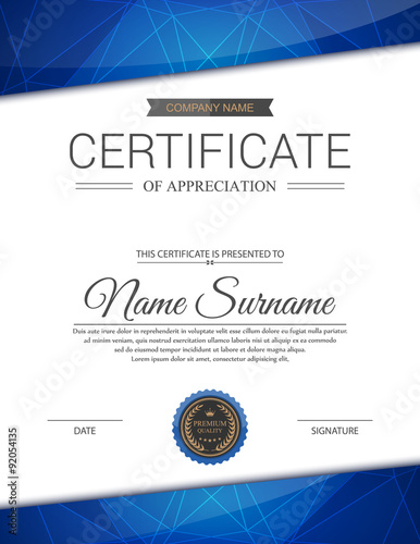 Vector certificate template.