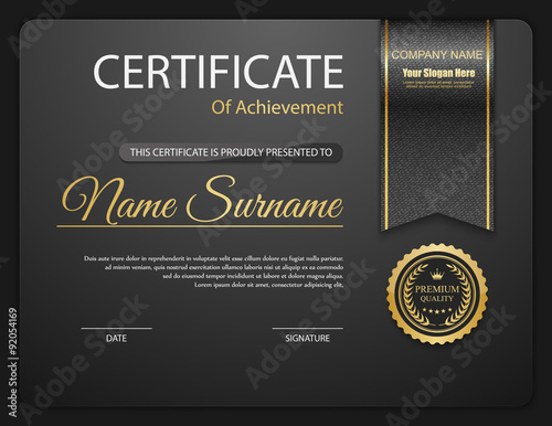 Vector certificate template.