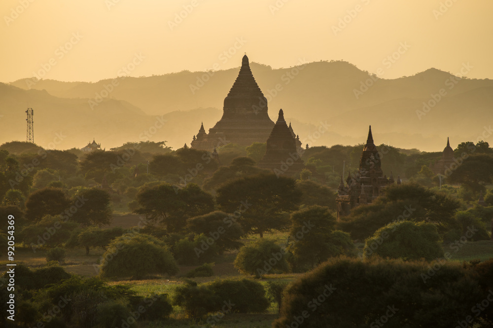 Mingala zedi the last pagoda of Bagan empire the ancient kingdom of Myanmar during the sunset.