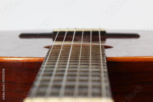 a fragment of classical guitar closeup